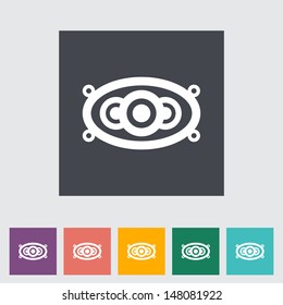 Icon of car speakers. Single flat icon. Vector illustration.