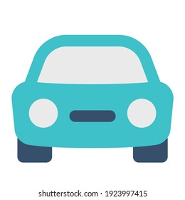 icon car using flat style and blue color dominate