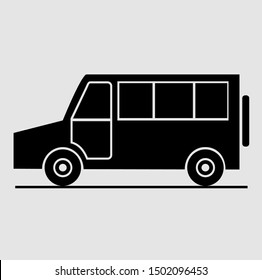 Icon car vector. glyph style. isolated on gray background