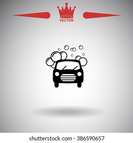 Icon of car wash. Bubble.