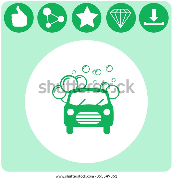 Icon of car wash.\
Bubble.