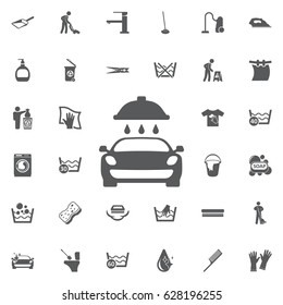 Icon Of Car Wash On The White Background. Set Of Cleaning Icons