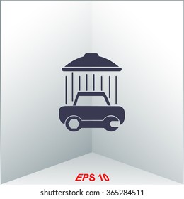 Icon of car wash and repair. Vector.