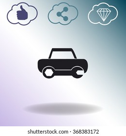 Icon of car wash and repair. Vector.