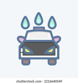Icon Car Wash. suitable for Automotive symbol. doodle style. simple design editable. design template vector. simple illustration