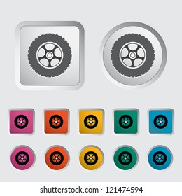 Icon car wheel. Vector illustration.