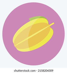 Icon Carambola. suitable for Fruits and Vegetables symbol. flat style. simple design editable. design template vector. simple symbol illustration
