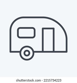 Icon caravan. suitable for Automotive symbol. line style. simple design editable. design template vector. simple illustration