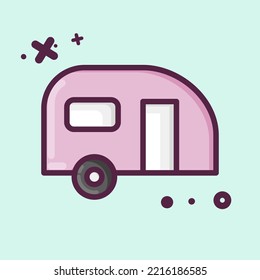 Icon caravan. suitable for Automotive symbol. MBE style. simple design editable. design template vector. simple illustration