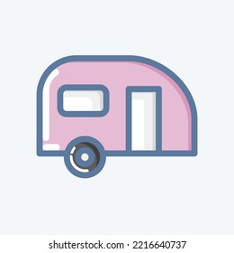 Icon caravan. suitable for Automotive symbol. doodle style. simple design editable. design template vector. simple illustration