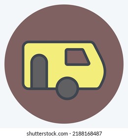 Caravana de iconos. adecuado para el símbolo educativo. estilo mate de color. diseño simple editable. vector de plantilla de diseño. ilustración simple