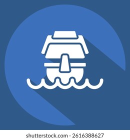 Icon Caravel. related to Vehicle symbol. long shadow style. editable