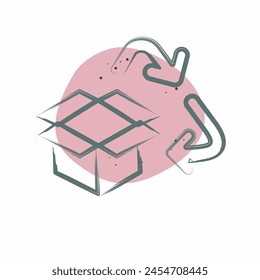 Icon Carboard Recycling. related to Recycling symbol. Color Spot Style. simple design illustration