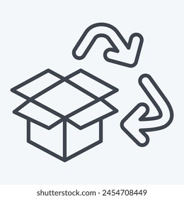 Icon Carboard Recycling. related to Recycling symbol. line style. simple design illustration