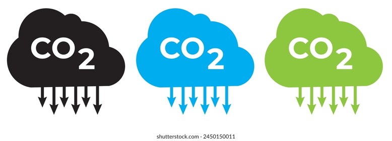 The icon of carbon dioxide. CO2. Carbon dioxide emissions. Simple linear vector. isolated on a white background. vector illustration. EPS 10