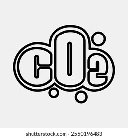 Icon carbon emission. Global warming elements. Icon in line style.