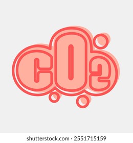 Icon carbon emission. Global warming elements. Icon in two tone style.