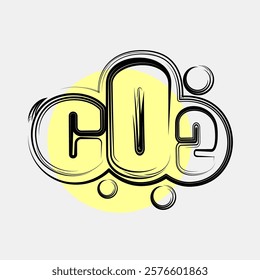 Icon carbon emission. Global warming elements. Icon in color spot style.