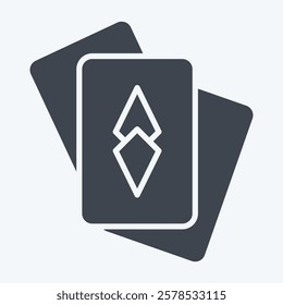 Icon Card Game. related to Retirement symbol. glyph style. design editable