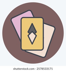 Icon Card Game. related to Retirement symbol. color mate style. design editable