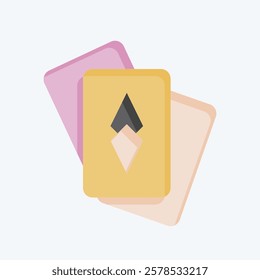 Icon Card Game. related to Retirement symbol. flat style. design editable