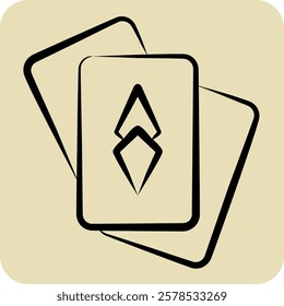 Icon Card Game. related to Retirement symbol. hand drawn style. design editable