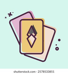 Icon Card Game. related to Retirement symbol. MBE style. design editable