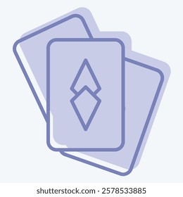 Icon Card Game. related to Retirement symbol. two tone style. design editable