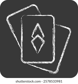 Icon Card Game. related to Retirement symbol. chalk Style. design editable