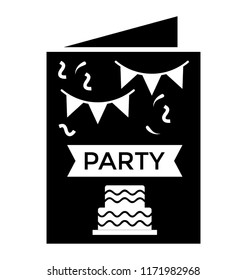 
Icon of a card having cake sign on it depicting invitation card
