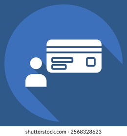 Icon Card holder. related to Credit Card symbol. long shadow style. simple illustration