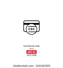 Icon card security code illustration with line style vector, isolated on white background, EPS10 - Vector
