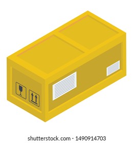 Icon of cardboard box in isometric design