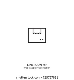Icon Cardboard Box  Parcel graphic design single icon vector