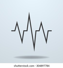 Icon of cardiogram, ECG. 