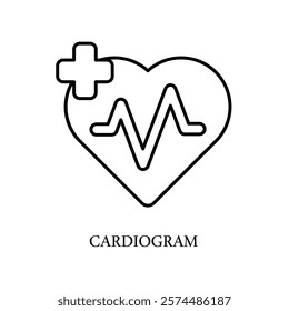 Icon a CARDIOGRAM, isolated against a clean background.