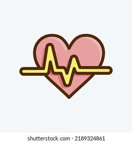 Icon Cardiogram. suitable for education symbol. flat style. simple design editable. design template vector. simple illustration