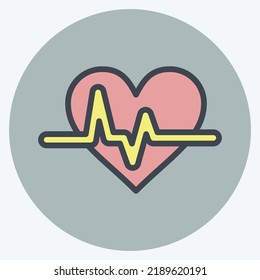 Icon Cardiogram. suitable for education symbol. color mate style. simple design editable. design template vector. simple illustration