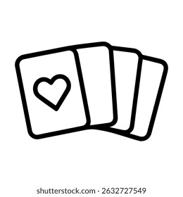 icon cards lie on the table on a white background vector
Vector line icon board games