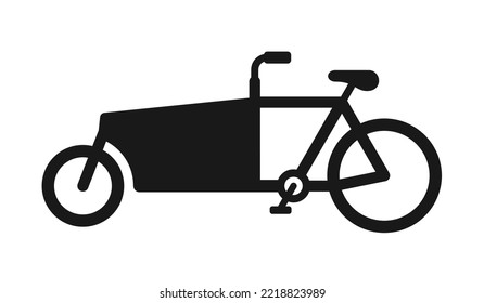 Icon cargo bike or delivery bicycle for business - vector illustration isolated on white background