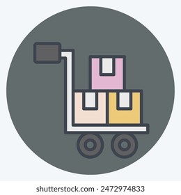 Icon Cargo. related to Airport symbol. color mate style. simple design illustration