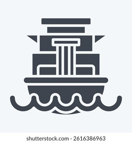 Icon Cargo Ship. related to Vehicle symbol. glyph style. editable