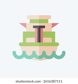 Icon Cargo Ship. related to Vehicle symbol. flat style. editable