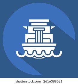Icon Cargo Ship. related to Vehicle symbol. long shadow style. editable