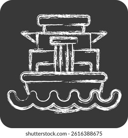 Icon Cargo Ship. related to Vehicle symbol. chalk Style. editable
