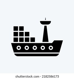 Icon Cargo Ship. suitable for Education symbol. glyph style. simple design editable. design template vector. simple illustration
