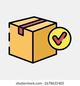 Icono de verificación de carga. Exportar Elementos de importación. Icono en estilo de línea rellenada.
