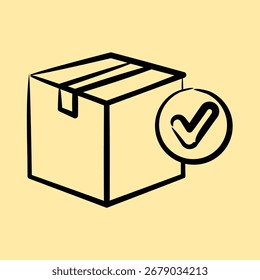 Icono de verificación de carga. Exportar Elementos de importación. Icono en estilo dibujado a mano.