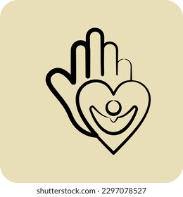 Icon Caring For People. related to Psychological symbol. glyph style. simple illustration. emotions, empathy, assistance