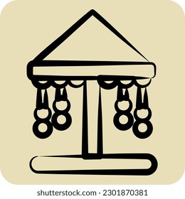 Symbol Karussell. geeignet für City Park Symbol. handgezeichnet. einfaches Design bearbeitbar. Designvorlage
